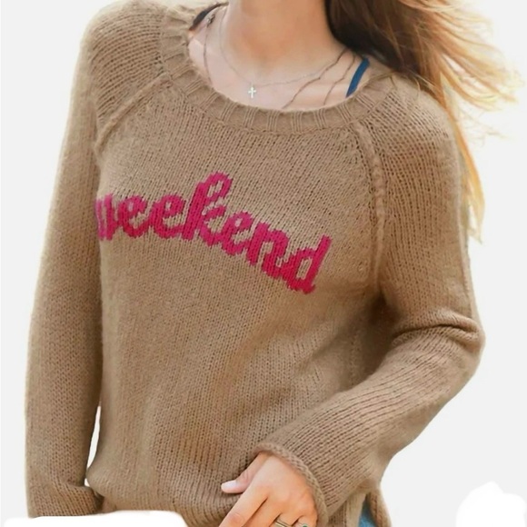 wooden ships WEEKEND Camel Crew Raglan Sweater - Picture 6 of 11